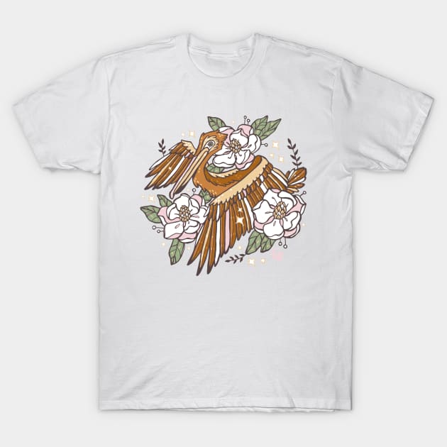 Magnolia Pelican T-Shirt by DajonAcevedo